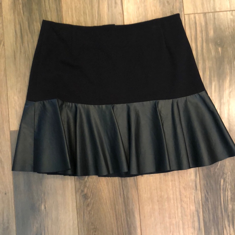 H&M black faux leather mini skirt